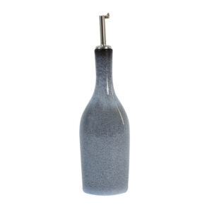 Textured Bark Brown Ceramic Oil Cruet