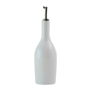 Sculpted Snow White Stoneware Oil Cruet