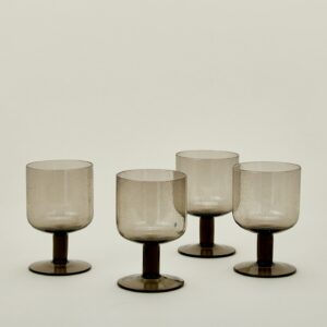 Smoke Seeded Artisan Glass Set