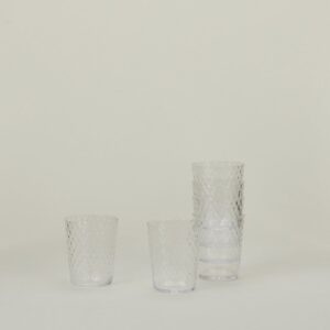 Clear Faceted Venetian-Style Glass Set